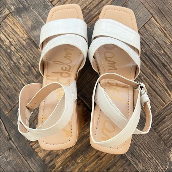 *NWOT Sam Edelman Rosalind Ivroy Embossed Platform Block Heel Sandal - Sz 9 - Picture 7 of 11